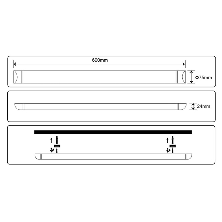 LED lineárne svietidlo Batten 18W 60cm 4000K Samsung