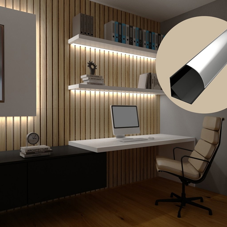 LED lišta R1 ROHOVÁ čierna