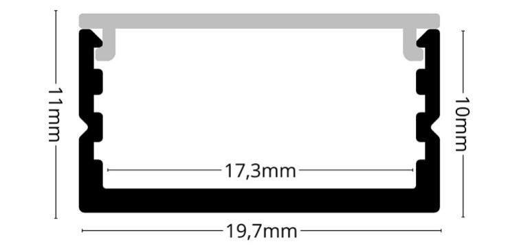 LED lišta povrchová S10 černá