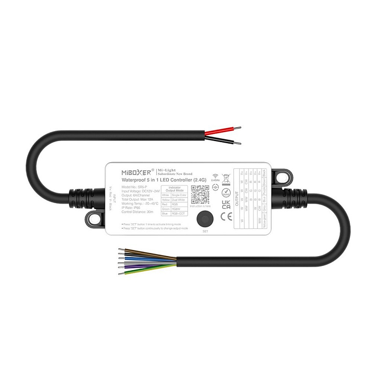 LED prijímač 5 in 1 vodeodolný IP66 - 2,4GHz