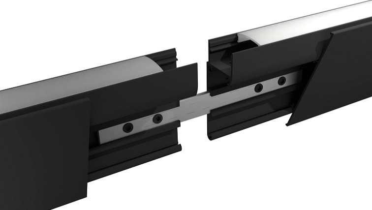 LED lišta povrchová - WALL čierna