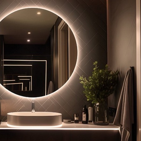 LED zrkadlo okrúhle Romantico ⌀60cm teplá biela