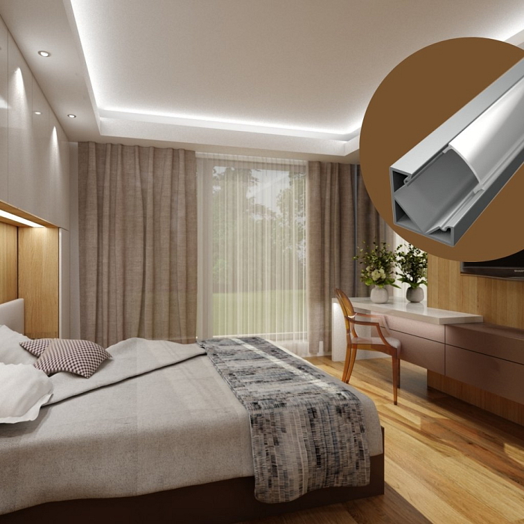 LED lišta ROHOVÁ SIMPLE - strieborná