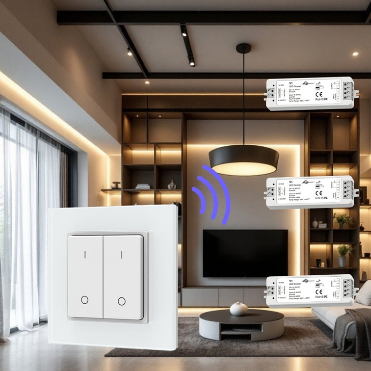 LED ovládač RF12 glass 2 okruhy