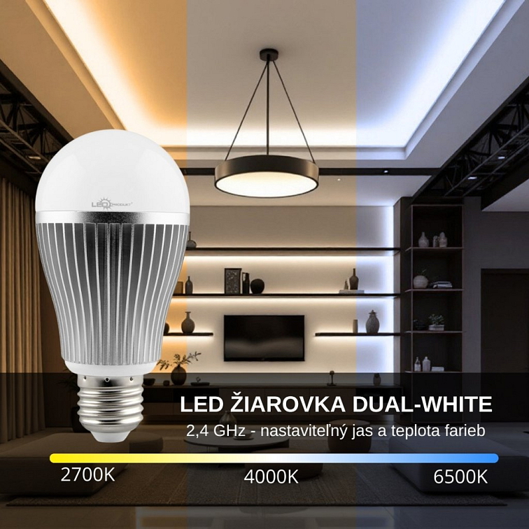 LED Žiarovka 9W E27 - Dual White