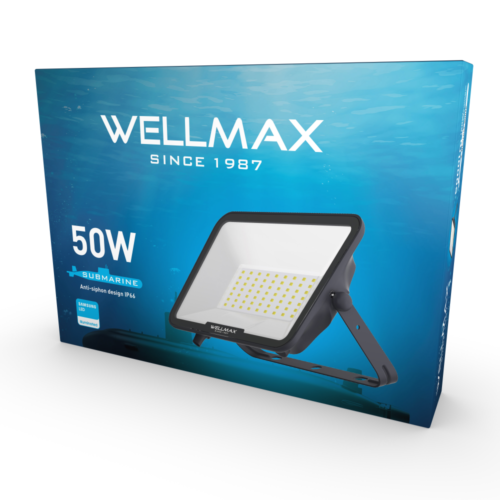 LED Reflektor Wellmax 50W Samsung LED - Neutrálna biela