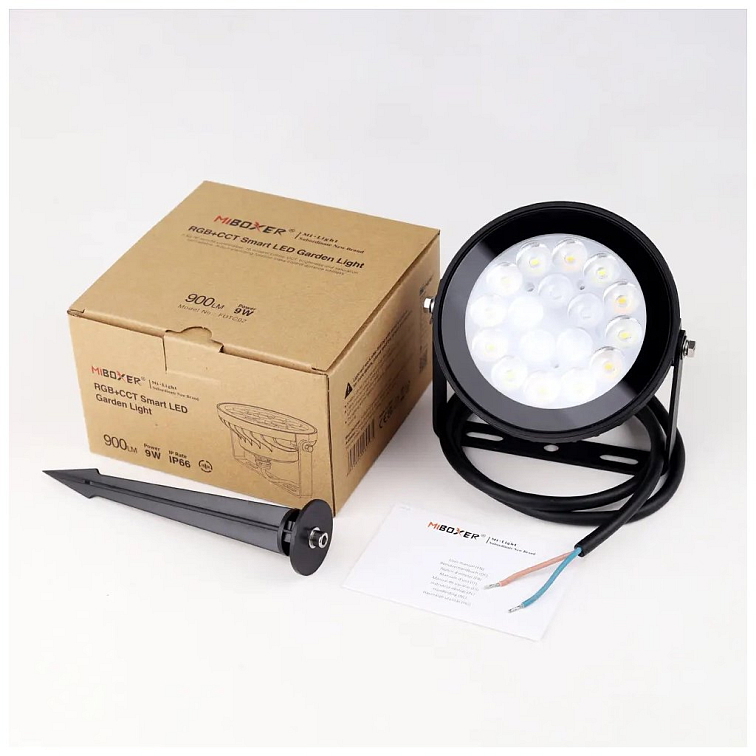 LED záhradný reflektor 9W RGB+Dual-White (2.4GHz)