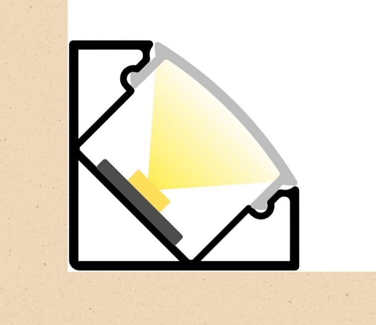 LED lišta ROHOVÁ SIMPLE - čierna