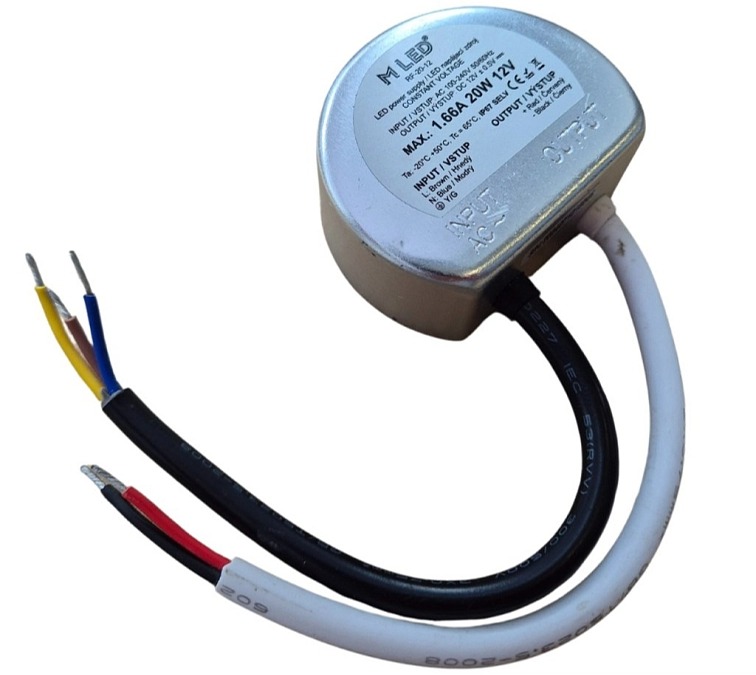 Zdroj 20W, 12V, IP67 Vodeodolný (do krabice)