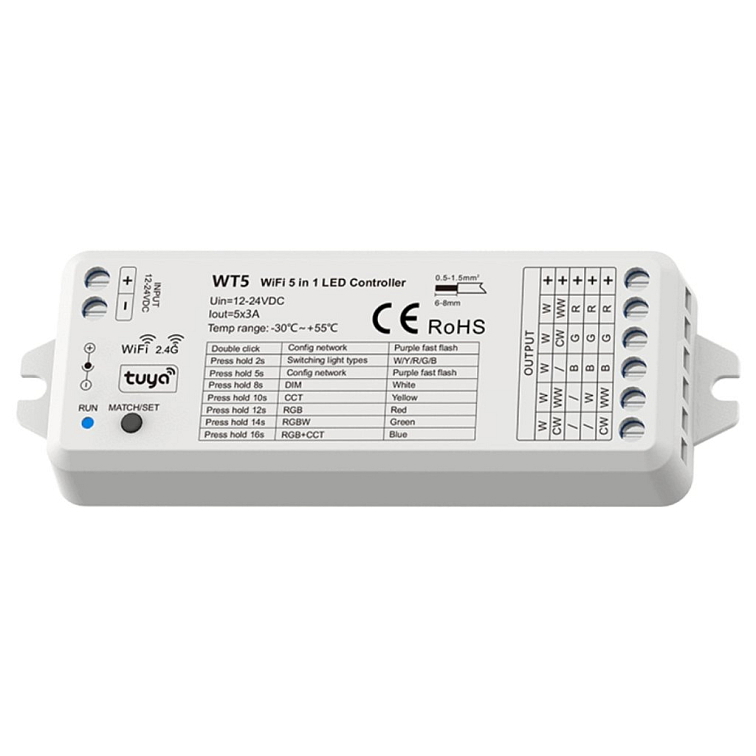 WIFI LED přijímač 5 in 1 - 2,4GHz Tuya