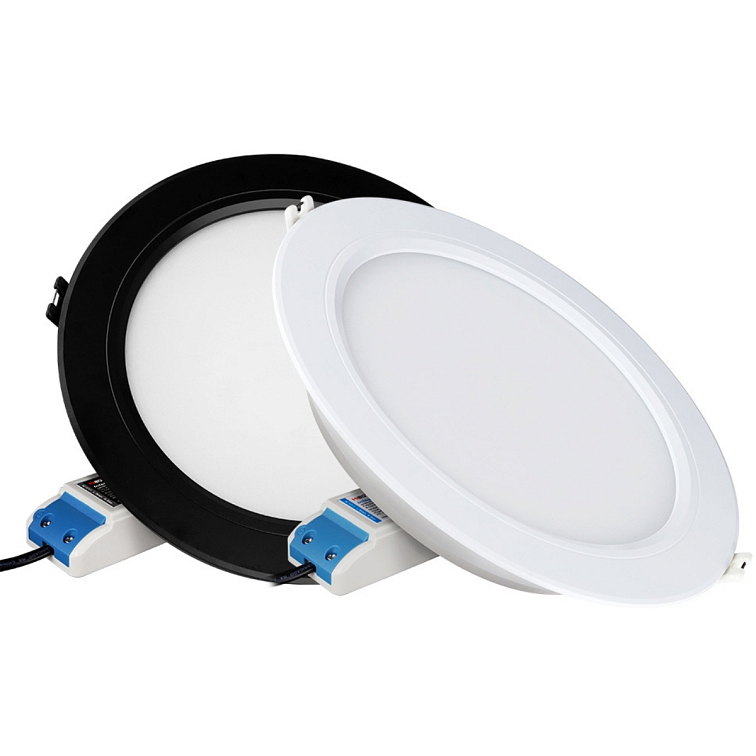 LED panel čierny 12W kruh RGB+DUAL-WHITE