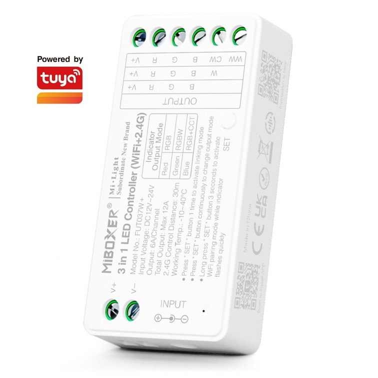 RGB/RGBW ovladač dotykový RF5 4 okruhy - 2,4GHz - černý