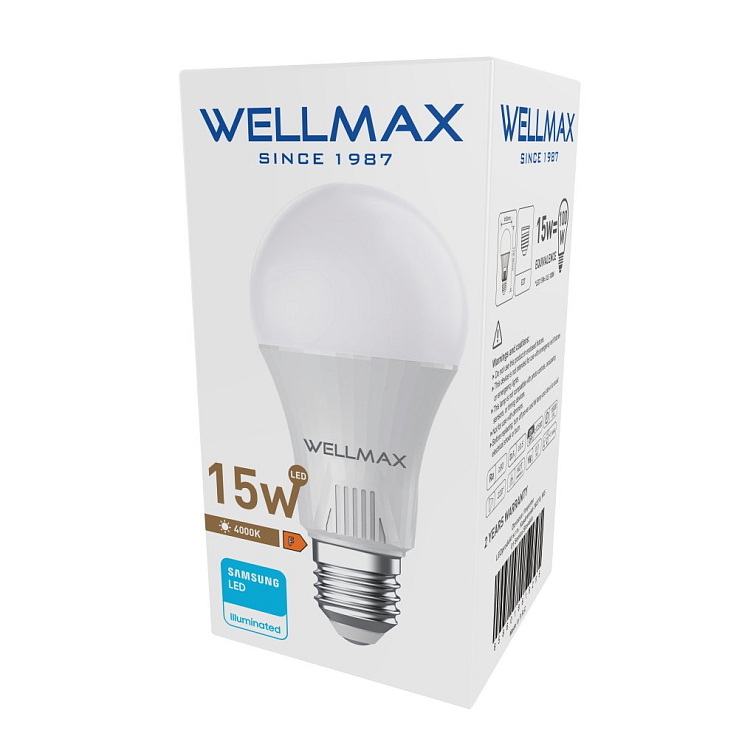 LED žiarovka Wellmax E27 15W neutrálna biela