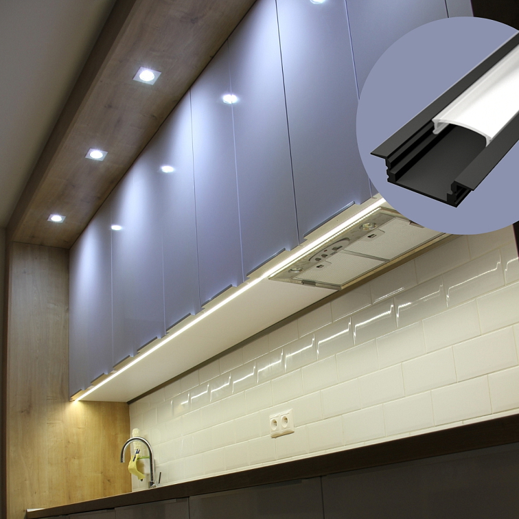 LED lišta zapustená - SIMPLE čierna