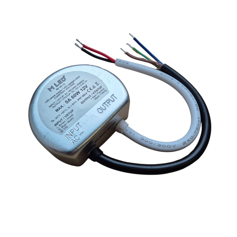 Zdroj 60W, 12V, IP67 Voděodolný (do krabice)