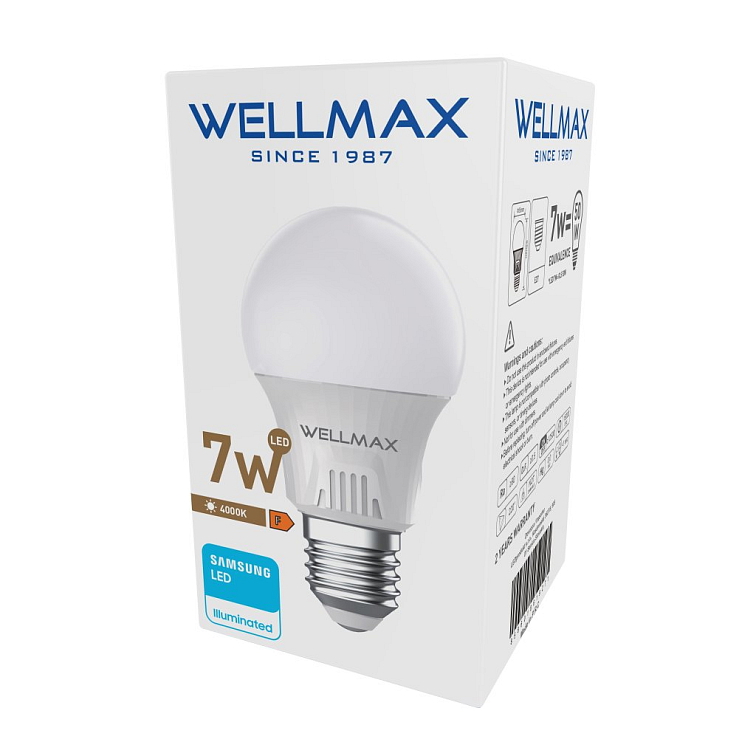 LED žiarovka Wellmax E27 7W neutrálna biela
