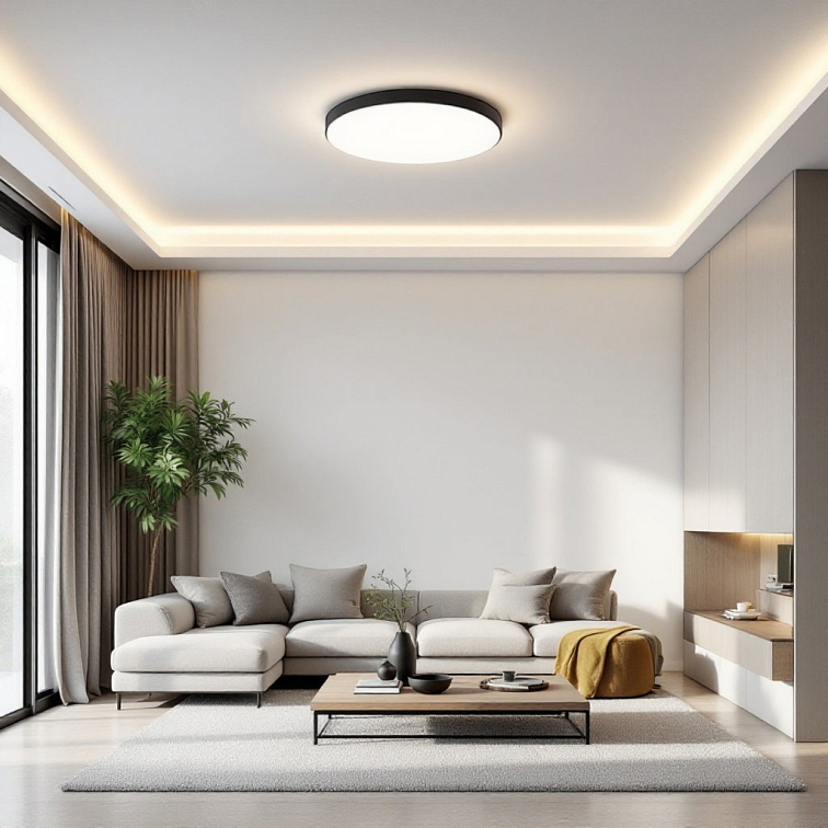 LED stropná lampa GLOW 24W Samsung LED čierna - neutrálna biela