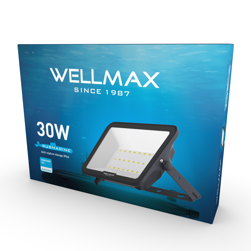 LED Reflektor Wellmax 30W Samsung LED - Neutrálna biela