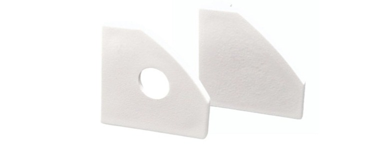 Koncovky pre LED lištu - ROHOVÁ SIMPLE biele (2ks)