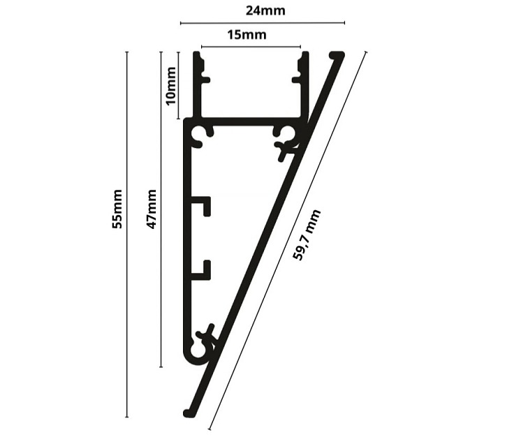 LED lišta povrchová - WALL čierna
