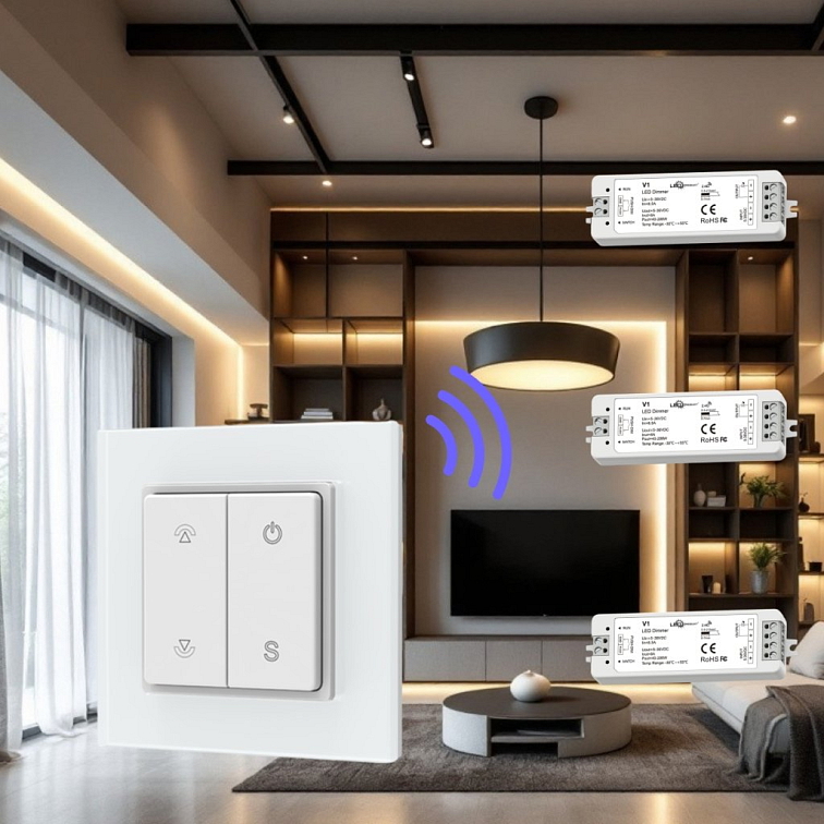 LED ovládač RF12 glass