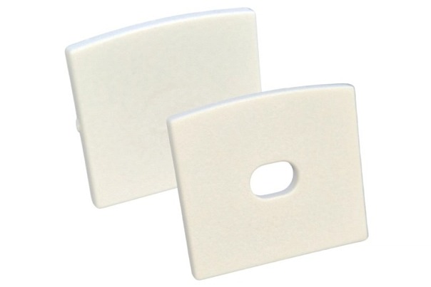 Koncovky pre LED lištu povrch. - S12 biele (2ks)