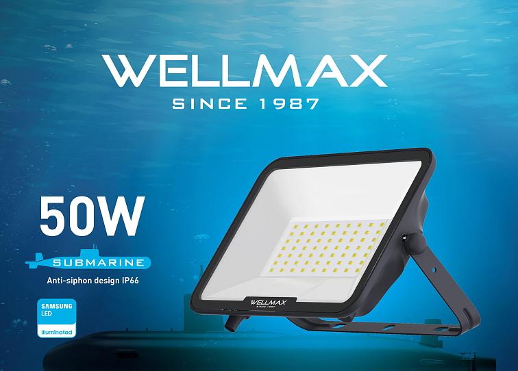 LED Reflektor Wellmax 50W Samsung LED - Neutrálna biela