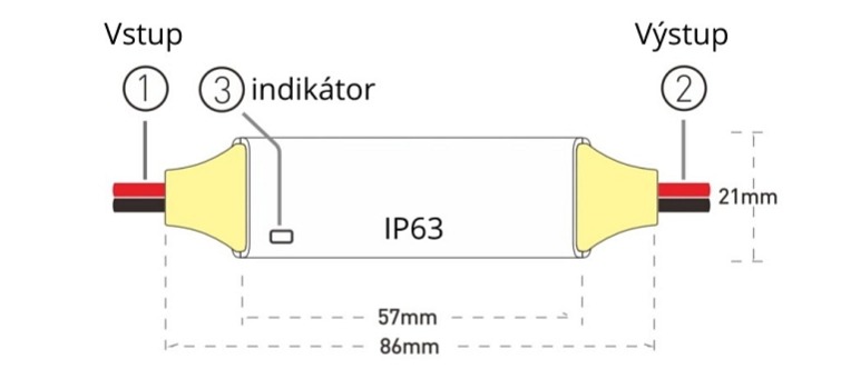 LED ovládač RF8 (IP63) - nástenný