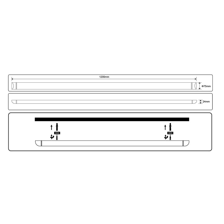 LED lineárne svietidlo Batten 36W 120cm 4000K Samsung