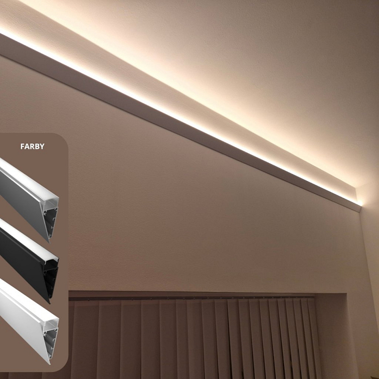 LED lišta povrchová - WALL strieborná