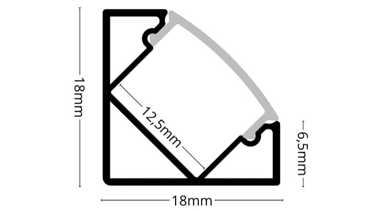 LED lišta ROHOVÁ SIMPLE - čierna