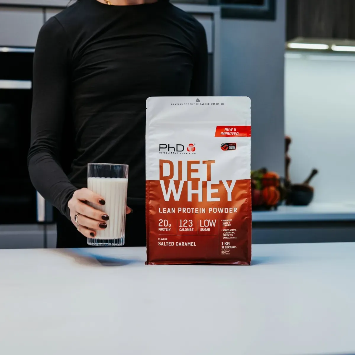 PhD Diet Whey Protein Powder - Slaný karamel, 2 kg