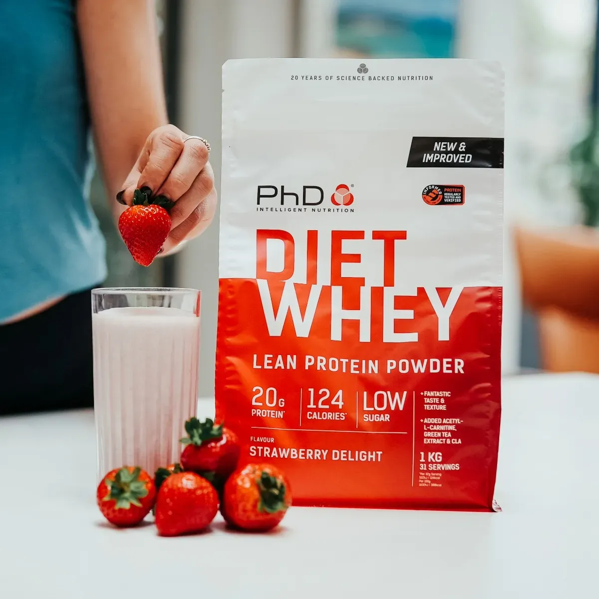 PhD Diet Whey Protein Powder - Truskawkowa rozkosz, 2 kg