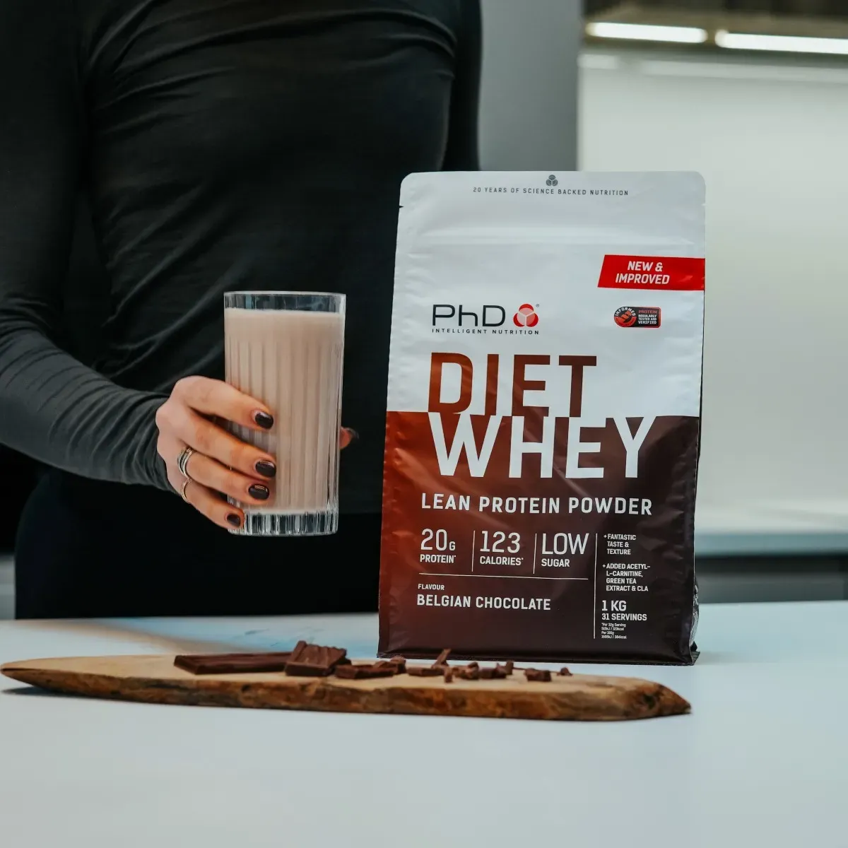 PhD Diet Whey Protein Powder - Belgická čokoláda, 2 kg