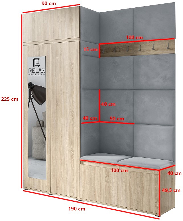 Předsíňová stěna Emi 19 - sonoma