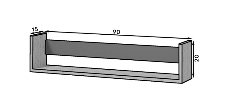 Nástěnná police Aria 90 cm - dub Artisan