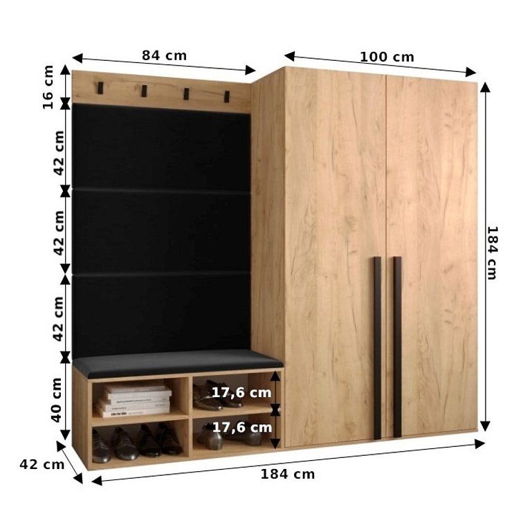 Předsíňová stěna Miro 5 - dub Craft