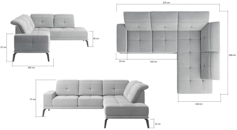 Rohová sedací souprava Theodore - Marte 130