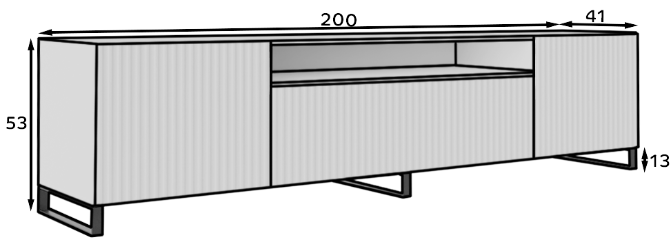 TV stolek Miro - Bílá/dub Catania