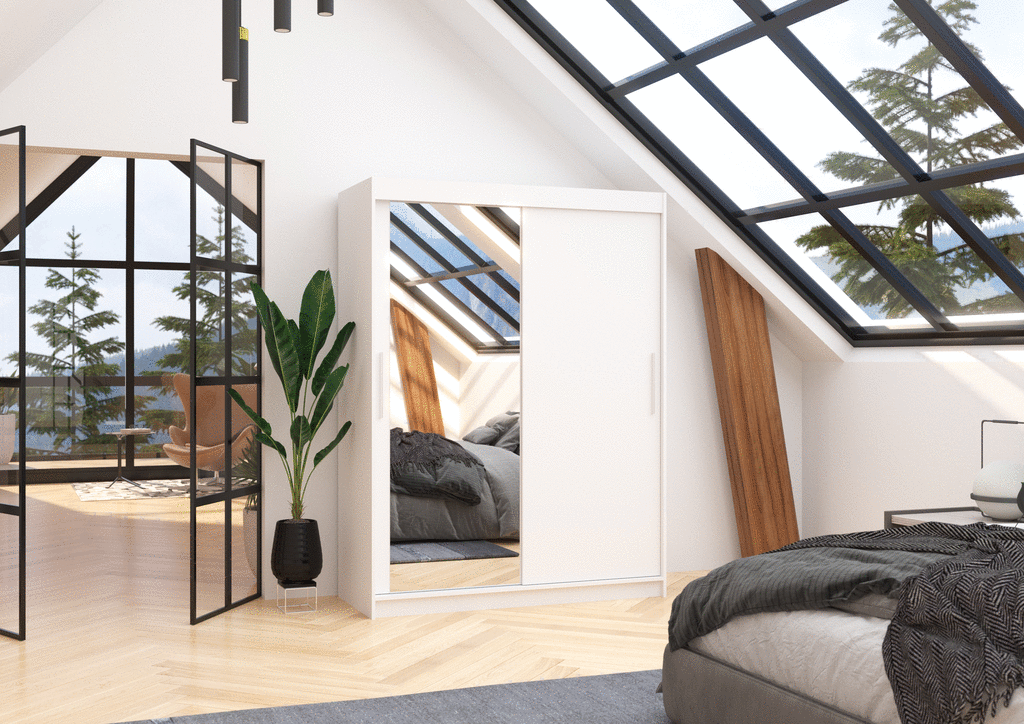 Šatní skříň s posuvnými dveřmi Bario - 150 cm