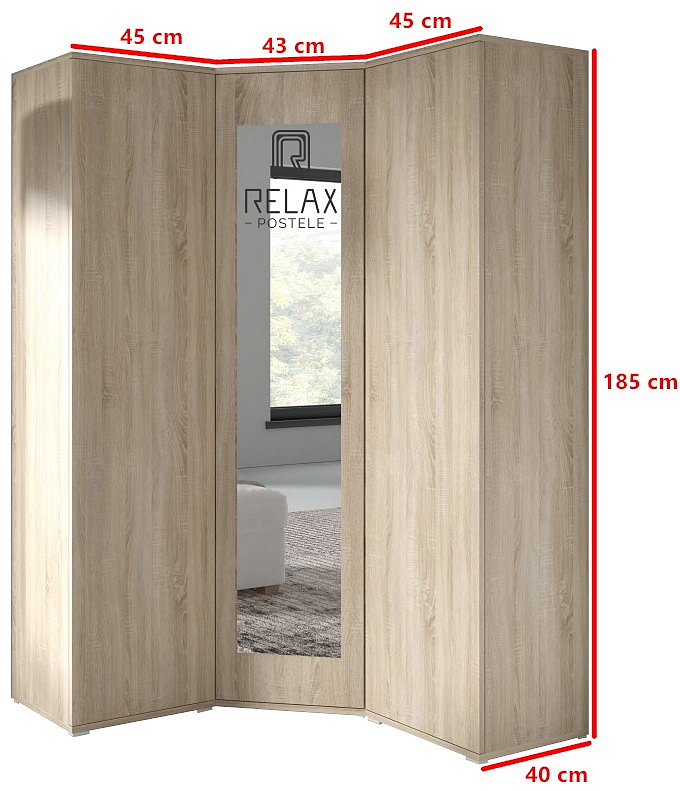 Rohová skříň Emi 40 - sonoma