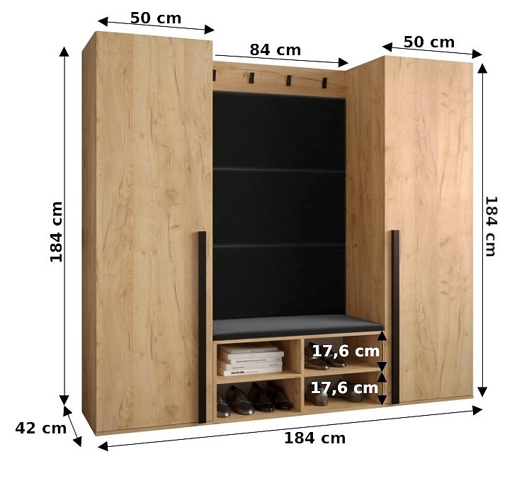 Předsíňová stěna Miro 9 - bílá