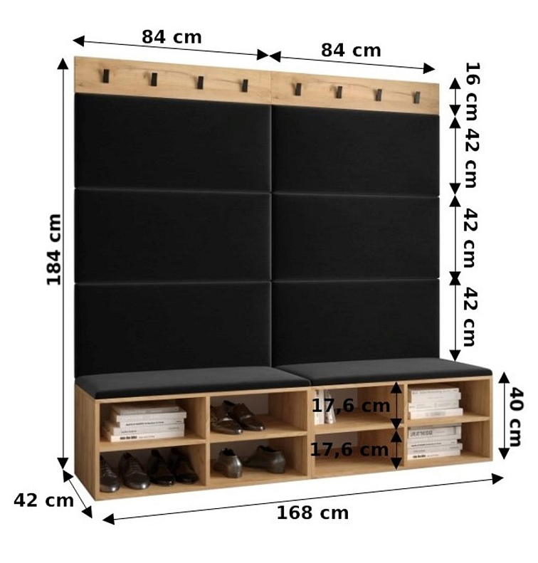 Předsíňová stěna Miro 7 - bílá
