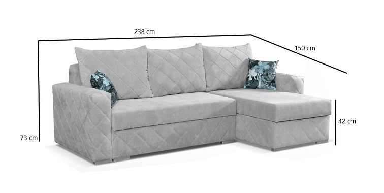 Rozkládací sedací souprava Mineva - šedá