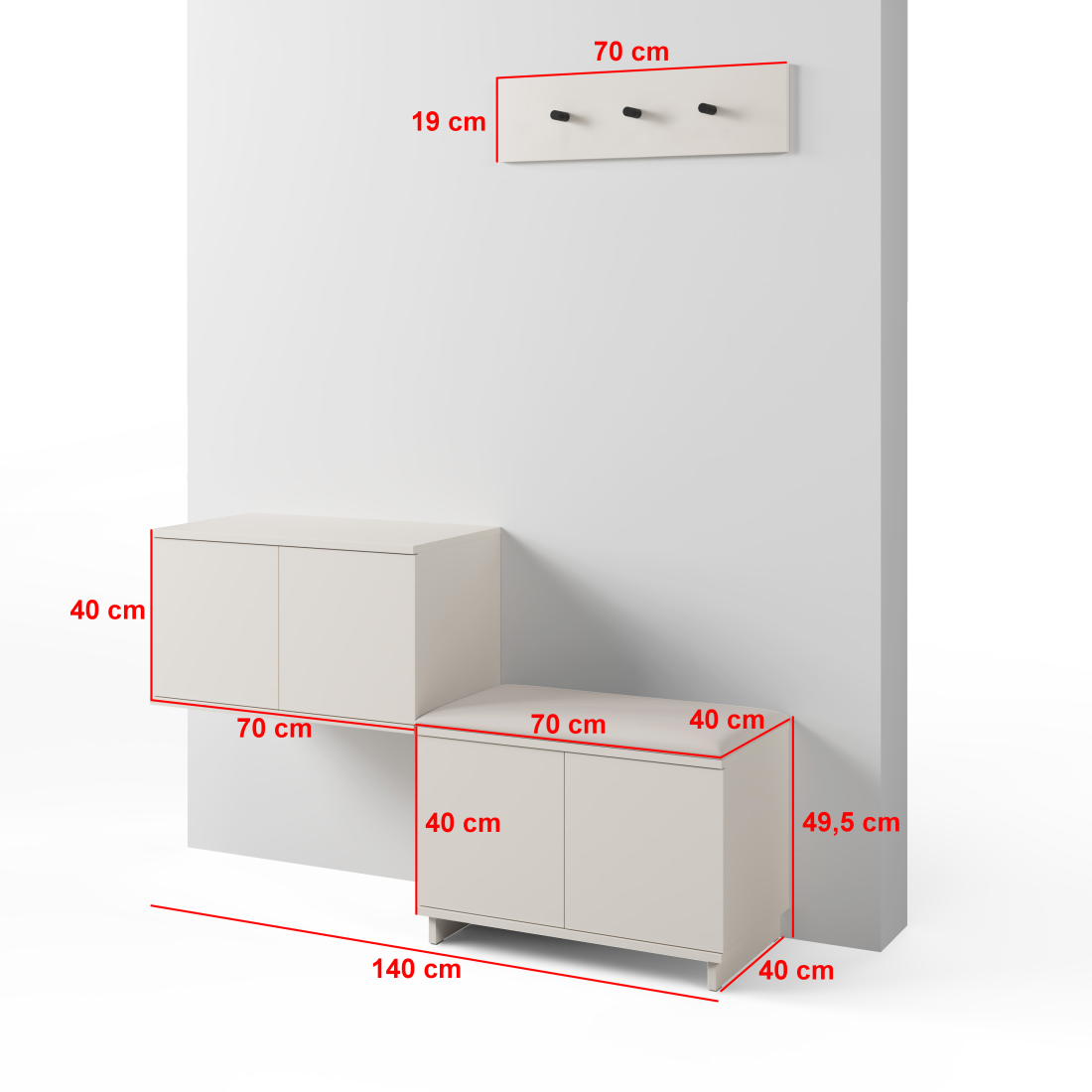 Předsíňová stěna Emi 21 - bílá