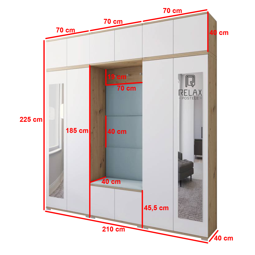 Předsíňová stěna Emi 21 - bílá