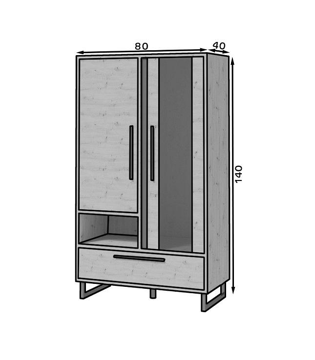 Vitrína Aria 2D1S - dub Artisan