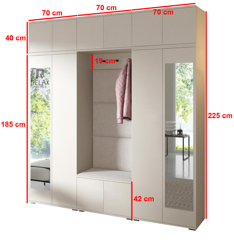 Předsíňová stěna Emi 21 - bílá