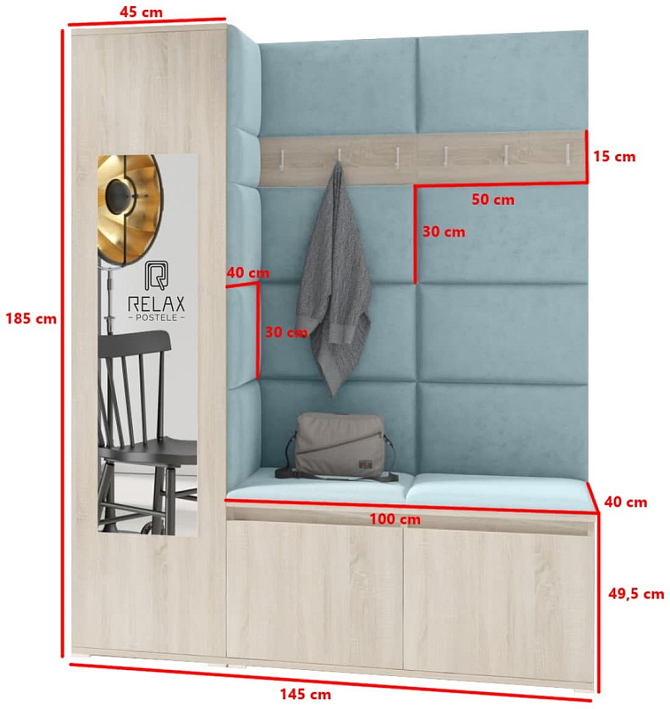 Předsíňová stěna Emi 14 - sonoma