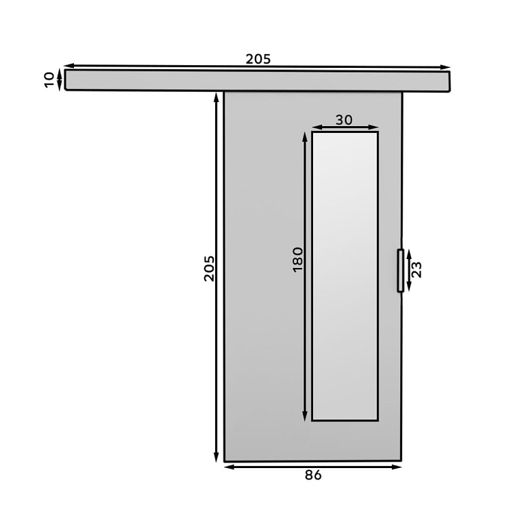Posuvné dveře se zrcadlem Malta - 86 cm